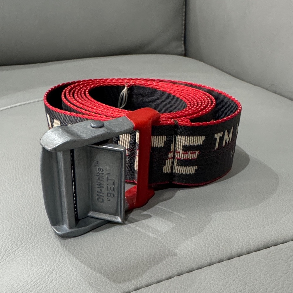 Stylish Red and Black womens Off White belt!